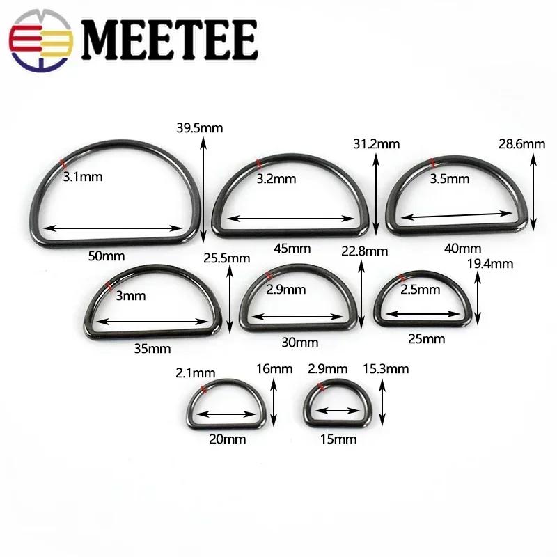 Meetee 20 Stück 15-50mm Metall D-Ring Schnalle Rucksackgurt Verschluss Schuhe Kleidung Verstellschnallen Gurtbandschlaufe Verschlüsse Zubehör