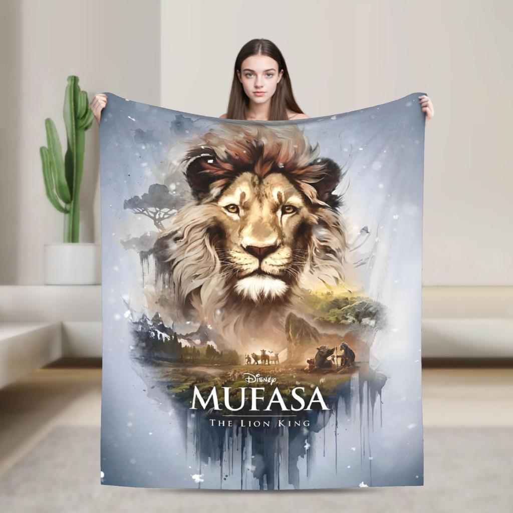 Simba Le Roi Lion Housse de Couverture Anime Couvertures Jetées en Flanelle Literie Canapé Portable Doux Chaud Couvre-lits