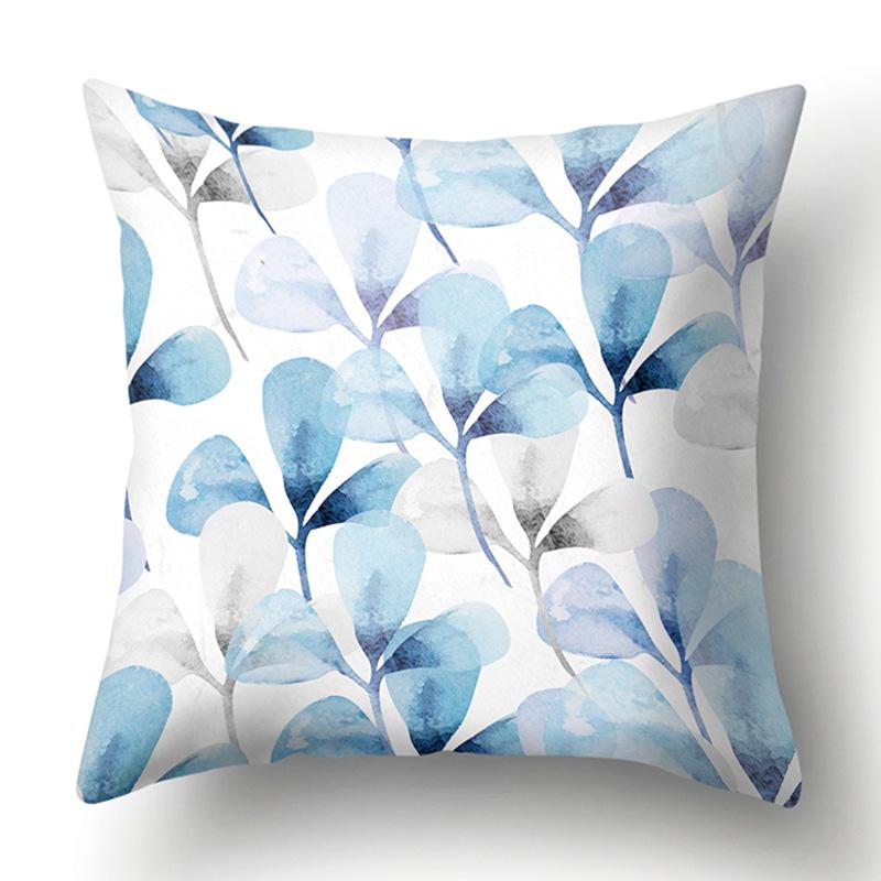 Polyester Pillowcase Green Tree Leaf Pillowcase Home Soft Furnishing Car Cushion Cover