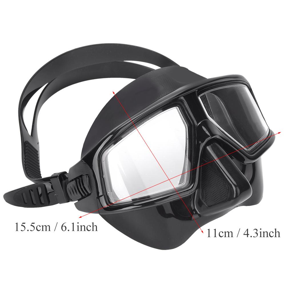 Professional Free Diving Anti Fog Large View Low Volume Dive Mask Goggles for Adults Men Women(black )