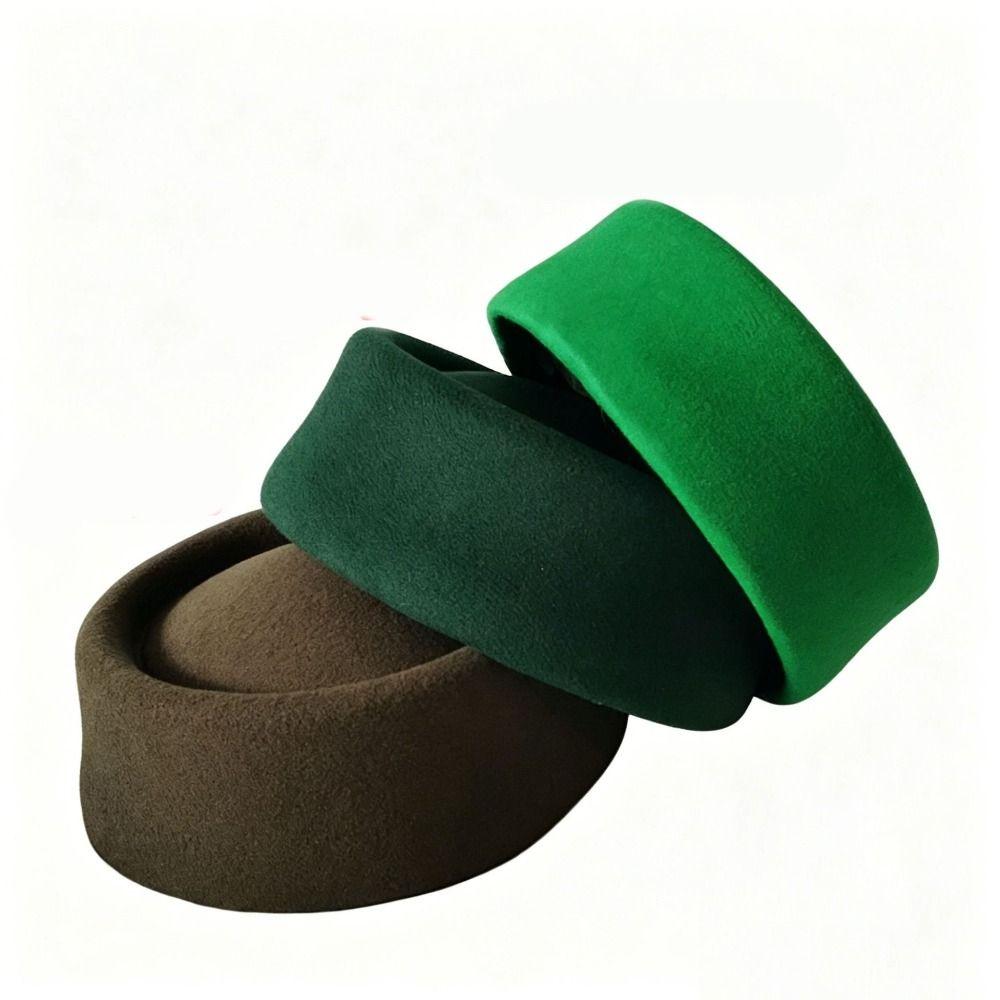 Elegant Beret Hat Fedoras Airline Stewardess Caps Vintage Flat Cap Live Show