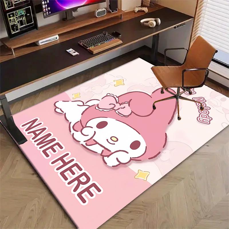 Custom Melody Mat Personalized Name, Polyester Washable Indoor Entryway Rug, Gift for Christmas, Easter, Thanksgiving Day