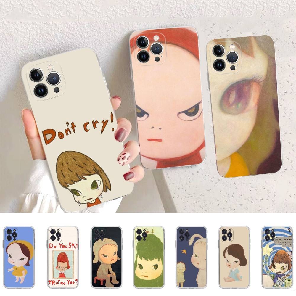 Contemporary Art Yoshitomo Nara Phone Case For IPhone 17 16 15 14 13 11 12 Pro Max 16 Plus Transparent