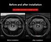 Valve Stems Caps 38cm Carbon Fiber Leather Car Steering Wheel Cover Anti Slip For Volkswagen VW Passat Touran Tiguan MK8 Polo At zq8