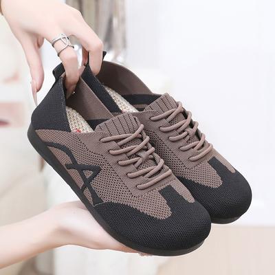 Shoes Women's Spring and Autumn New Retro Breathable One-pedal Color Matching Lace-up Versatile Women's Sneakers