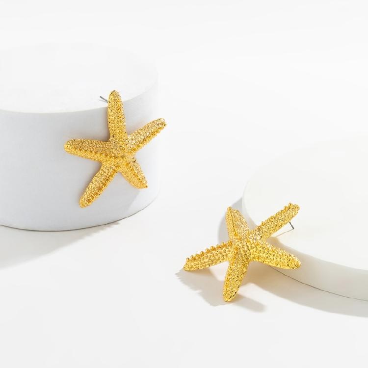 Beach Starfish Pendant Necklace Fashion Stud Earring Jewelry Clavicle Chain