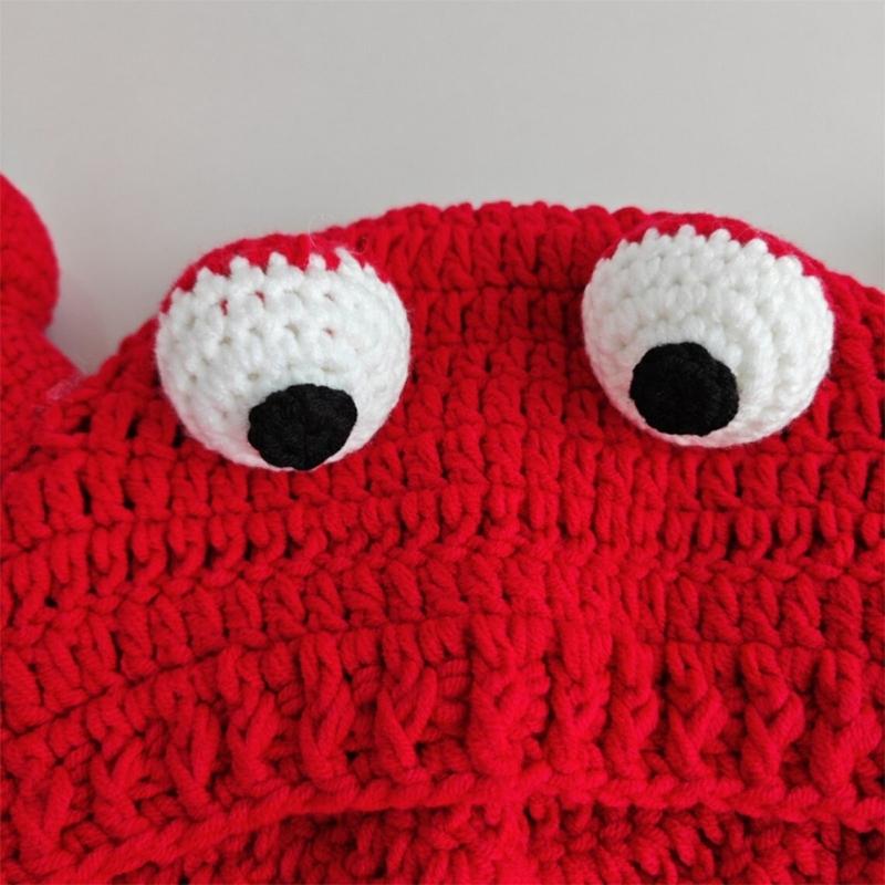 Knitted Hat Crab Claw for Girls Y2K-GIRL Hat Crocheted Claw Slouchy Designs
