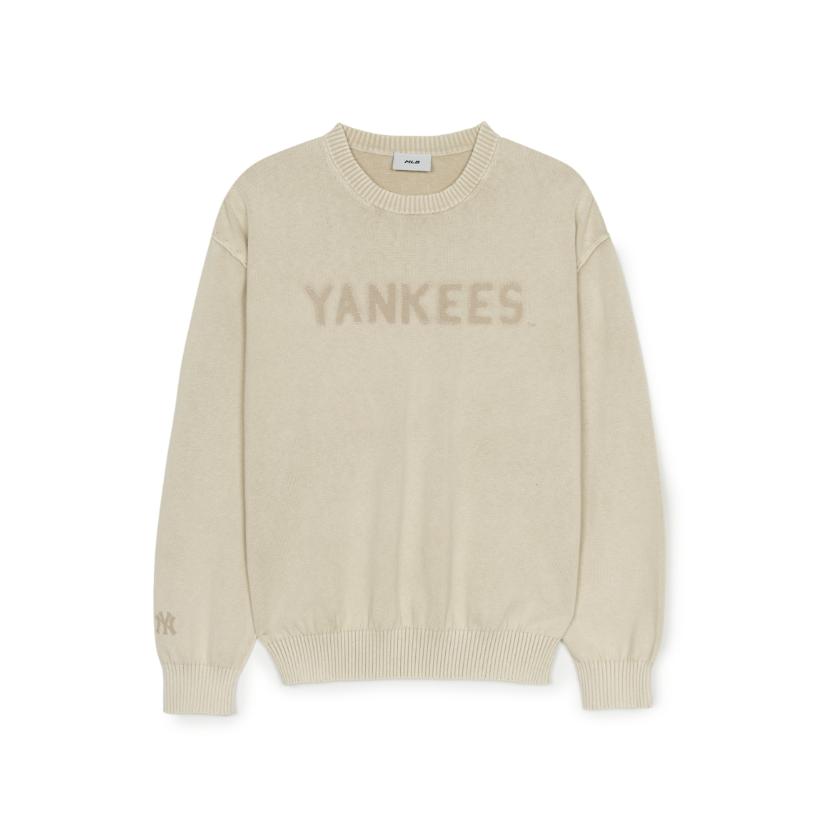 MLB Basic New York Yankees Knitwear Unisex Sandy Brown 3AKPB0251-50SAM XS