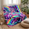 Rainbow unicorn clouds Theme blanket Lightweight Warm Flannel Blanket Decorative Throw Blanket for Home Decoration