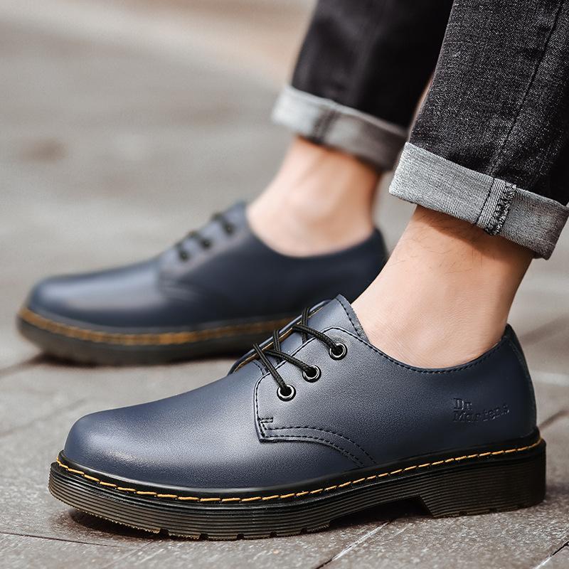 Martin Stiefel Low-Top neue lässige kleine Lederschuhe Britischer Stil Stiefel Lokomotive Stiefel