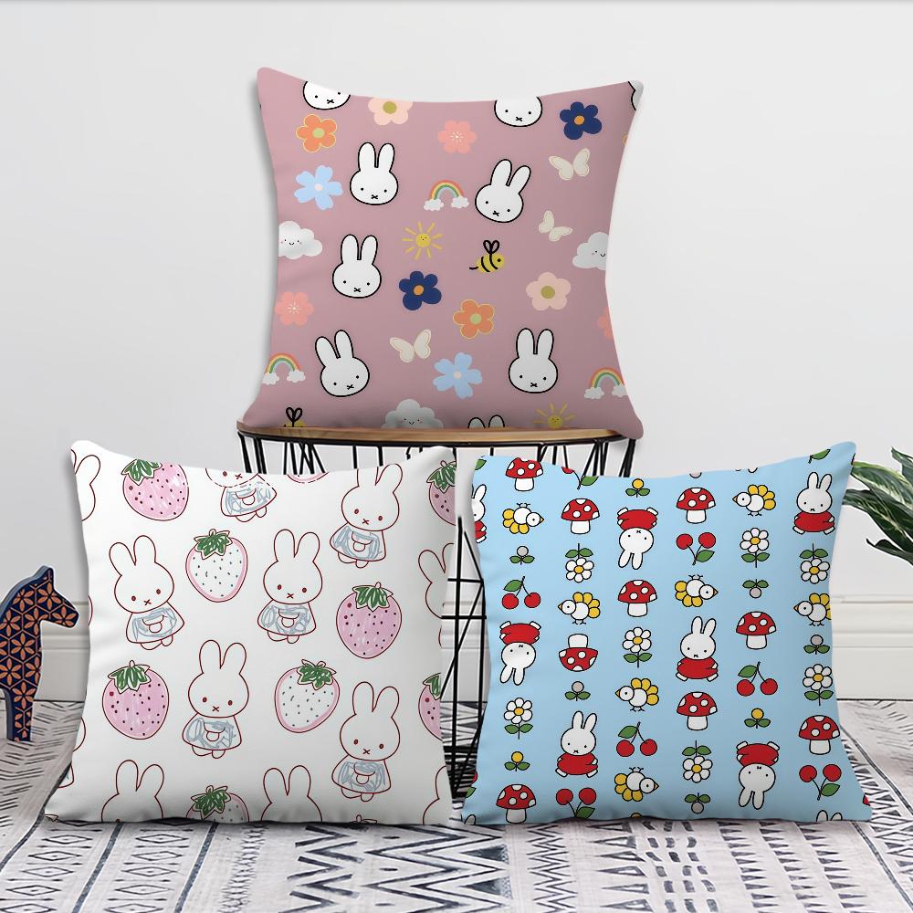 Cartoon M-Miffys Cute Cushion Cover For Pillow Printing Sofa Decoration Home Car Room Coffee Shop Office Nordic Simplicity
