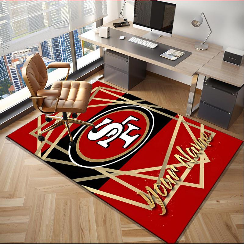 Custom Name Rug Vintage 49ers Football Area Rug Suitable for Indoor And Outdoor,Carpets for Homes, Offices,Living Rooms,Home Decor,Christmas Gift