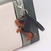 Mini 7x11cm Lightweight PU Leather Sausage Dog Keychain Handcrafted Decoration for Fashion Accessory and Gift