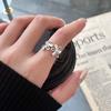 S925 Sterling Silver Open Flower Ring - Women's Versatile Korean Retro Design