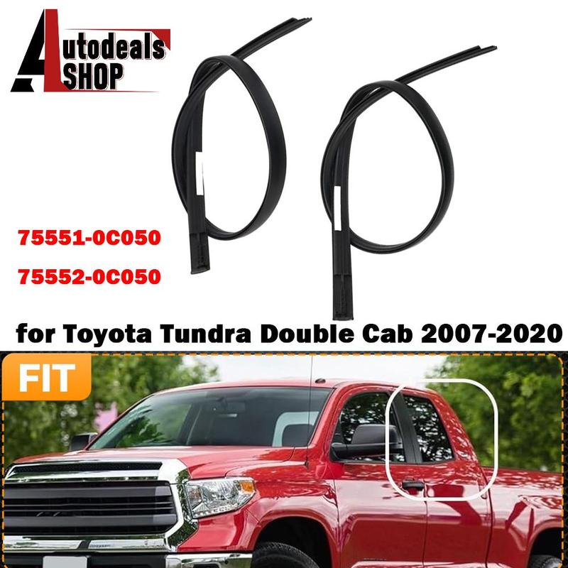 1.32m 2PCS Rubber Car Roof Drip Finish Moulding Seal Strips Weatherstrip for Toyota Tundra Double Cab 2007- 75551-0C050