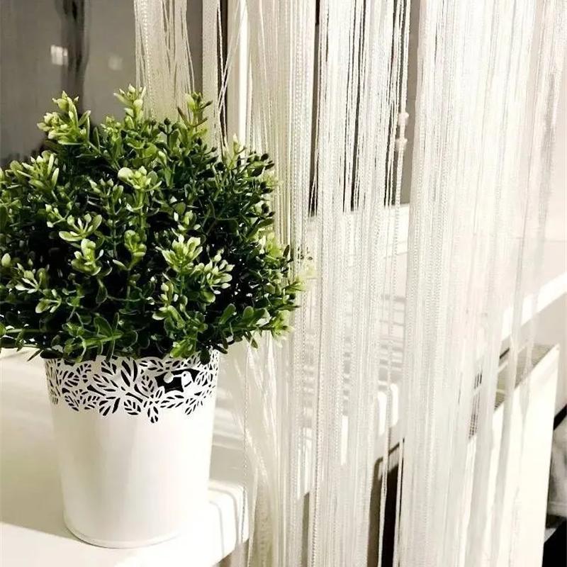 300X300CM Hängende Quaste Streifenvorhang Polyesterpaneel Raumteiler Fadenvorhang Fensterblende