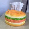 Figure Model Burger Dog Tissue Box Collectible Hamburger Fun Tissue Box  Birthday Gift