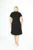 Women's Big Size Dress Cross Detailed Single Pocket Knee Length Short Sleeve Midi Length Stylish Summer Combed Cotton Dress