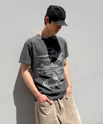 NICEGHOSTCLUB Tornado Logo Pigment Tee_Charcoal(Ng2Gmut500A)