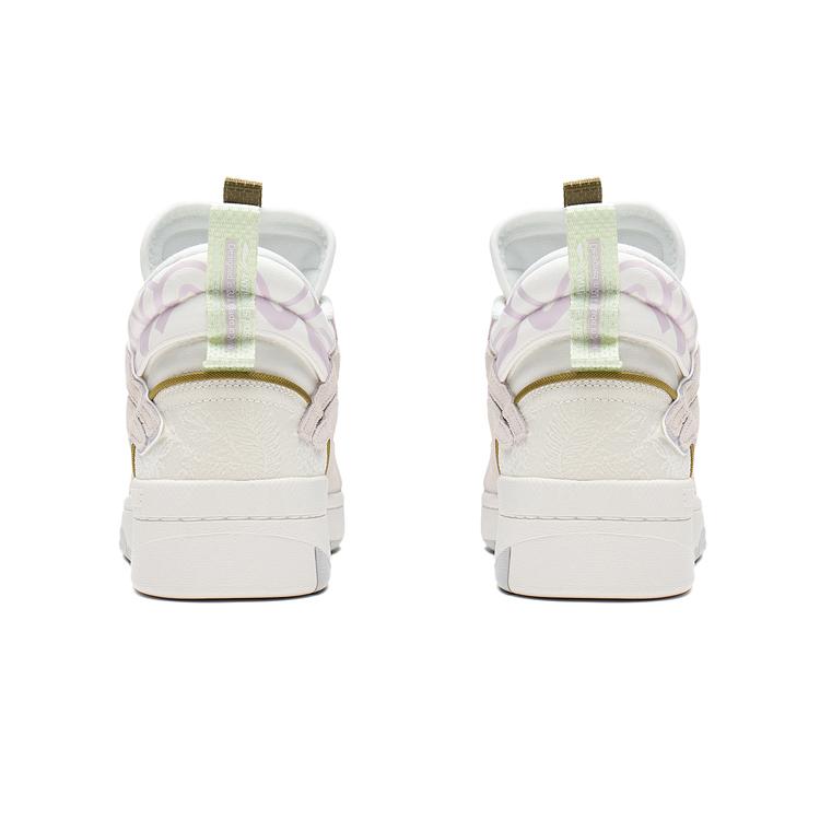 Li Ning Wave Mid Top Skateboard Shoes Women's Ecru AGCS106-3