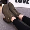 New Women Pumps Boots High Quality Lace-up European Ladies Shoes PU High Heels Boots