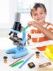 Kids Microscope Kit Portable 100X To 1200X Magnification Microscope Science Kit for Beginners Yellow
