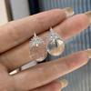 Zhuozhifan S925 Sterling Silver Ice Queen Crystal Diamond Stud Earrings