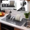 Heat-resistant Dish Drying Mat Folding Sink Dish Organizer Durable Dish Drying Rack  Plate Bowl Cup