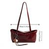 Korean Style Boston Pillow Bag Solid Color with Pendant Retro Underarm Bag Minority Design Commuting Vintage Shoulder Bag