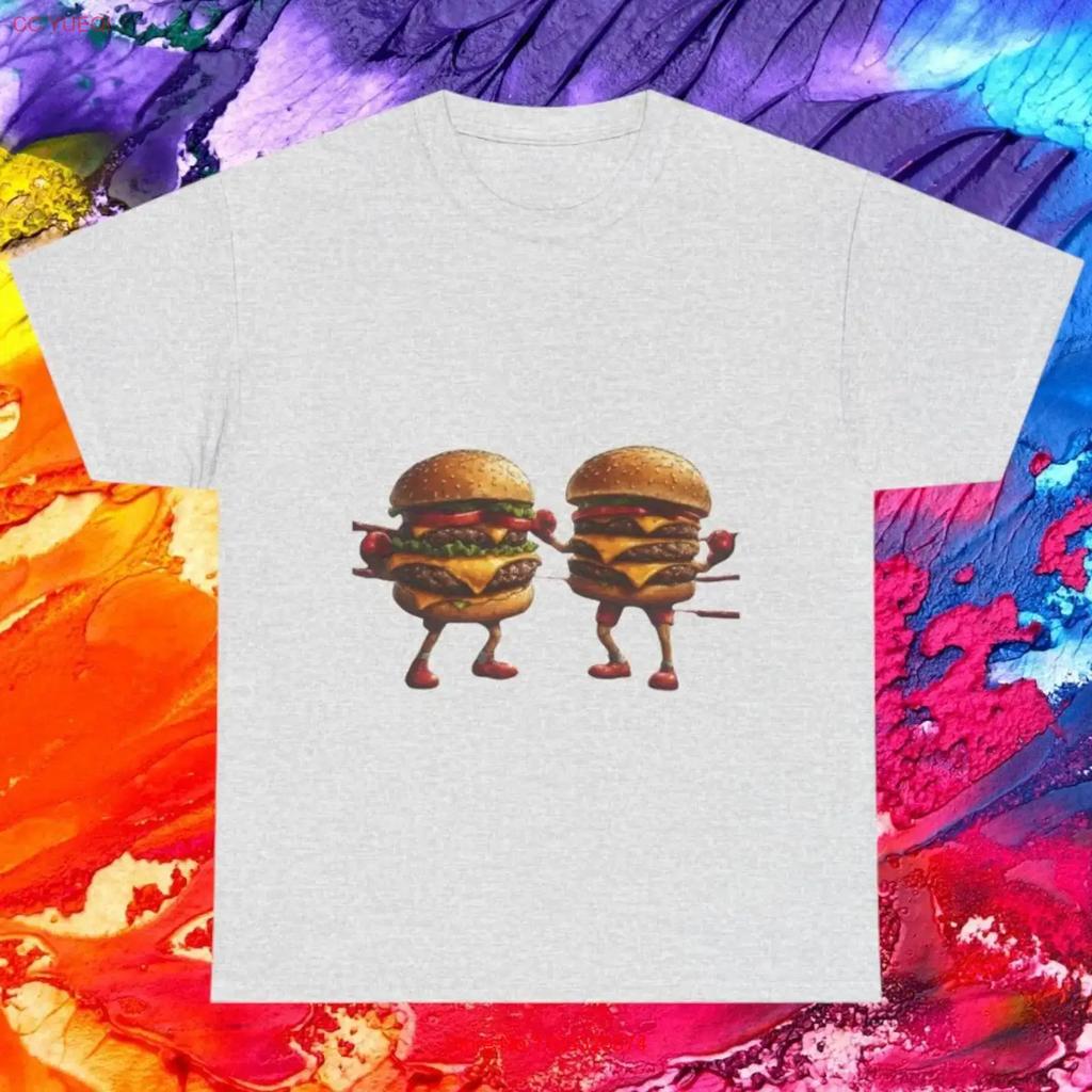 Boxing Cheeseburgers T Shirt Retro Food Illustration vintage Washed Soft Top For Everyday Wear Breathable Versatile Stylish