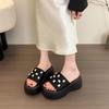 [Youshilai] Rhinestone slippers 2025 summer new temperament elegant and versatile small slippers