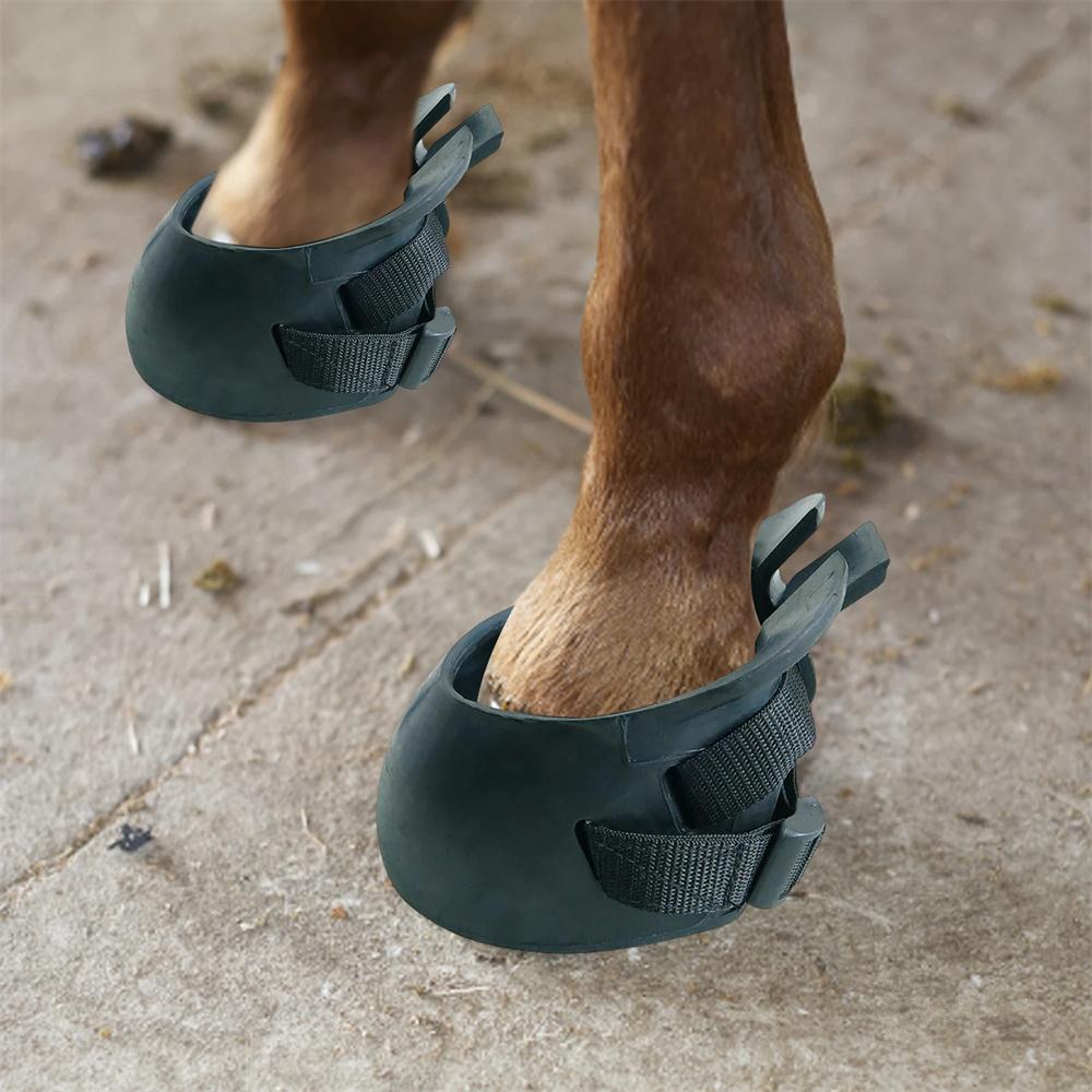 Horse Hoof Boots Protect Cover Equine Hoof Protector Equestrian Equipment Rubber