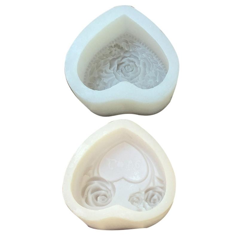 3D Love Heart Rose Silikon Flexibilní potravinářská forma Jílová pryskyřice Keramika Candy Fondant Candy Čokoláda Forma na mýdlo