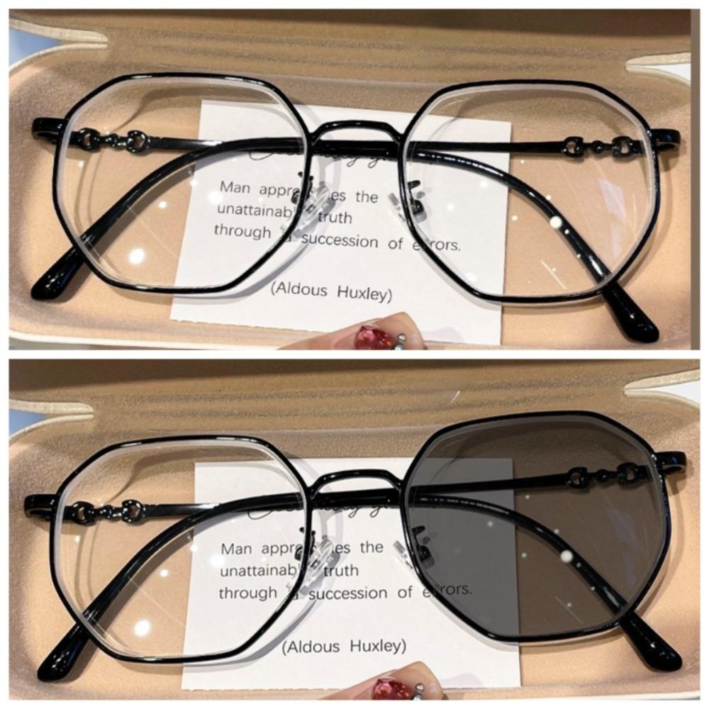 Photochromic Anti Blue Light Eyeglasses For Women UV400 Transition Lenses Replaceable Shades Eyewear