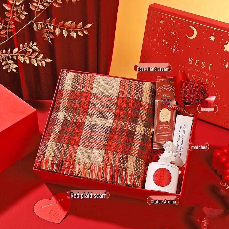 A1 Christmas Winter Insulated Cup Gift Set Gift Set 16 (Scarf, Hand Cream, Aroma, Matches)
