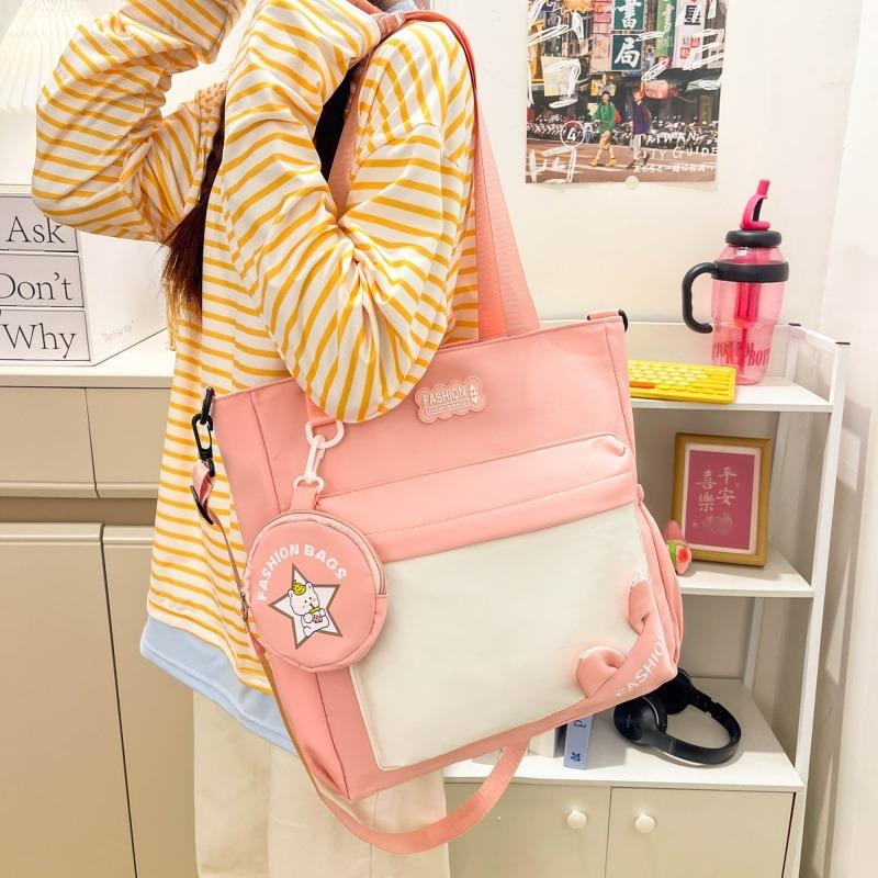 Middle school student tutoring bag, new large-capacity high-value style simple student stationery shoulder bag