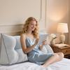 Headboard Pillow For Single Twin Bed,Reading Pillow Large Bedside Backrest Back Support Cushion For Sitting In Bed Lumbar Support Bolster