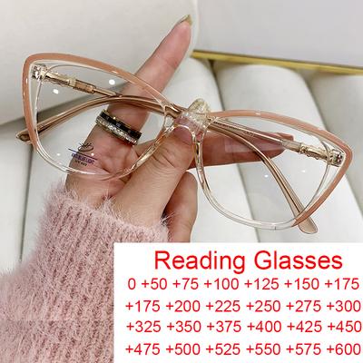 Elegant Women Anti Blue Light Computer Glasses Fashion Cat Eye Designer Reading Glasses Luxury Prescription Eyewear