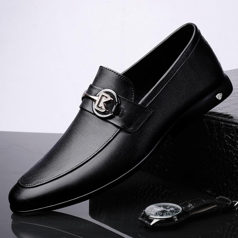 Fashion Genuine Leather Men Shoes Casual Brand Formal Mens Loafers Moccasins Italian Breathable Slip On Male Boat Shoes New Men Flats
