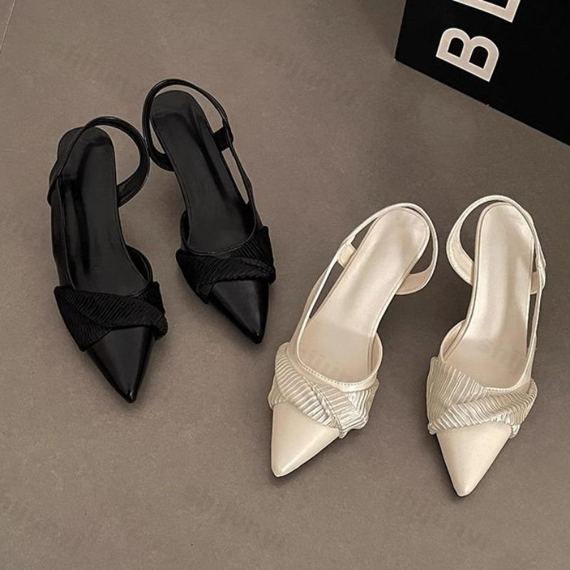 Fashion Fashion Pointed Thin Heeled Single Shoes for Women 2025 Summer Elegant Fashion Versatile Shallow Mouth Sandals Comfortable Pumps