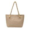 Large Capacity Straw Woven Bag, Foreign Style Portable Tote Bag, Vacation Woven Commuter Fashion Versatile Shoulder Bag