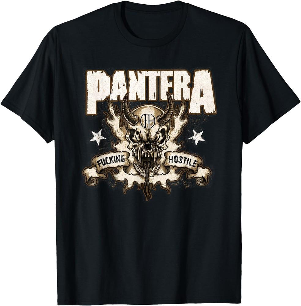 

Pantera Hard Rock Metal T-Shirt Hostile Skull Shirt Gift for Fans Unisex T-Shirt XL