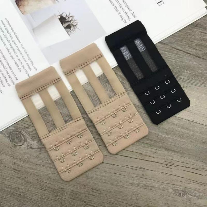 Women 3 Rows 3 Buckles Bra Extension Strap Extenders Elastic Hook Clip Adjustable Belt Buckle Bra Accessories