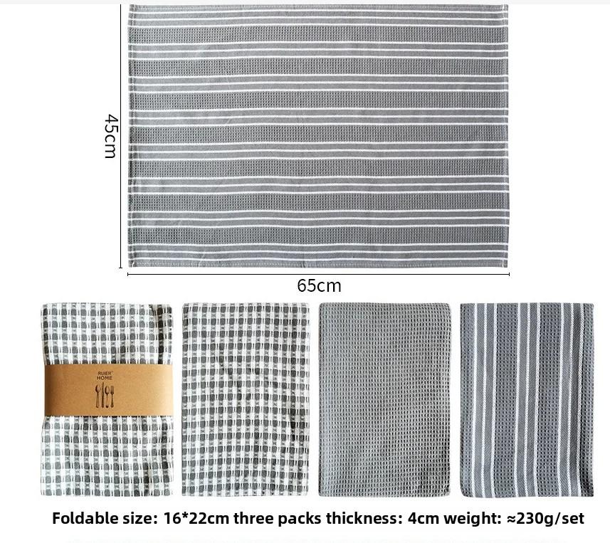 Home Kitchen Set Tea Towel Nordic Style Cotton Fabric Napkin 100% Cotton Kitchen Towel