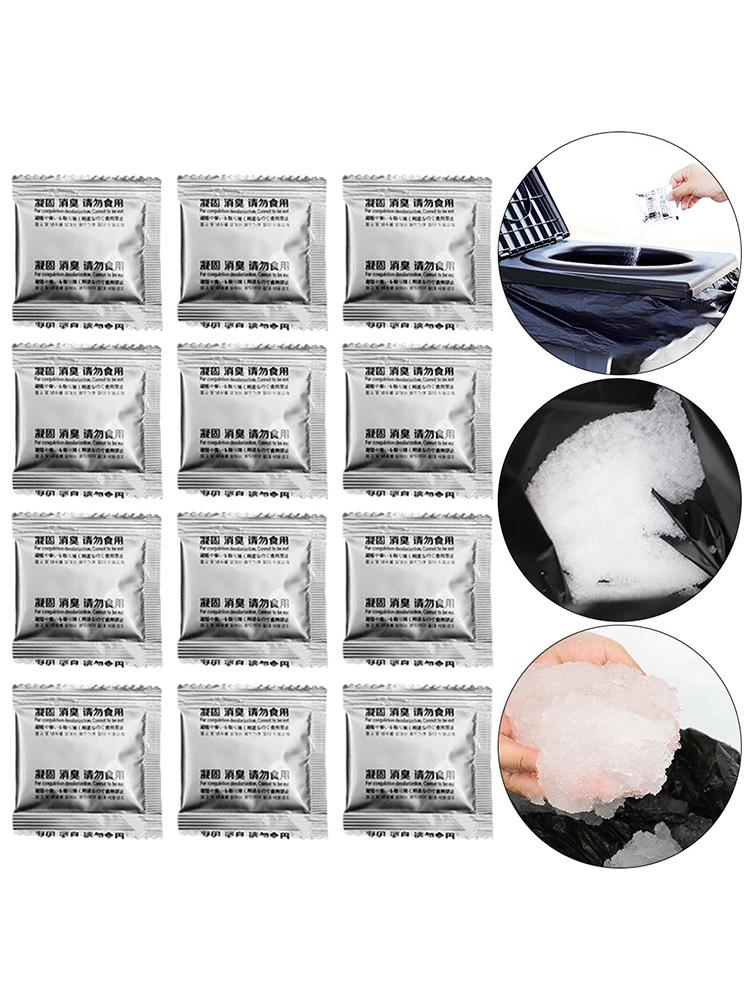 12Pcs Liquid Waste Gelling Deodorizing Powder Poo Powder Emergency Toilet Waste Treatment for Camping Toilet for Portable Toilet