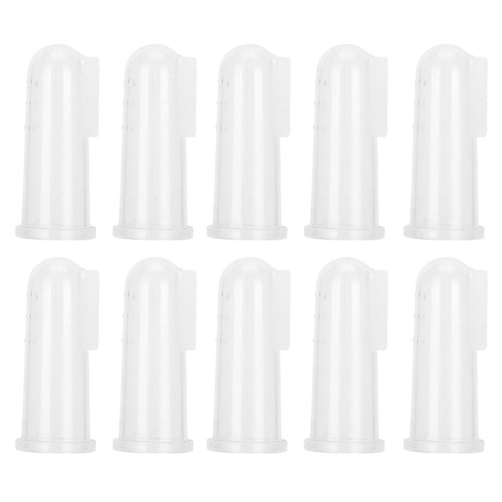 10pcs Stretch Finger Fit Cat Teeth Finger Brush Dog Teeth Clean Sleeve Home Teeth Routine