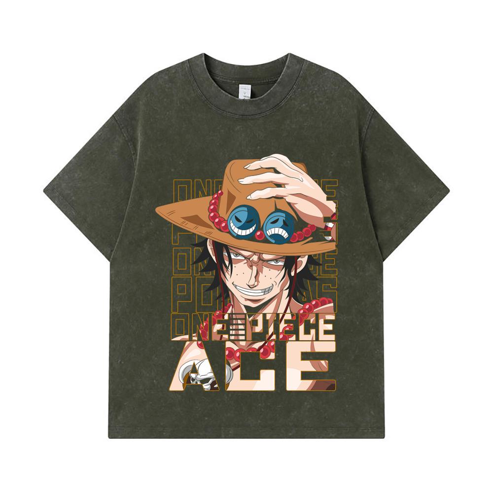 275 GSM Washed T-shirts 100% Cotton One Piece V60 Ace Print Unisex Heavy Cotton T Shirt S