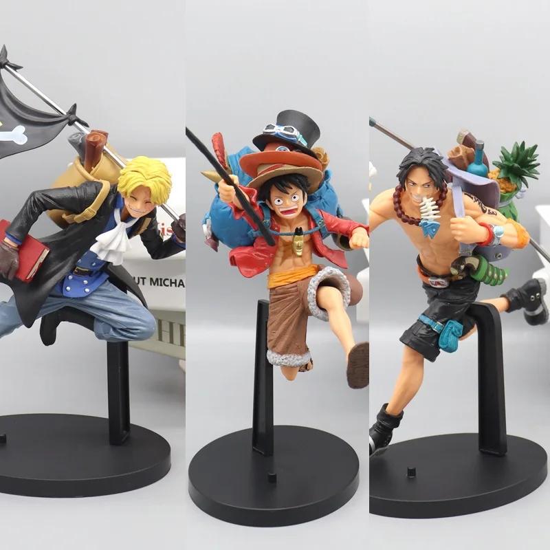 17cm One Piece Anime Figure Running Sabo Backpack Portgas D Ace Monkey D Luffy Action Figure Set Model Ornaments Plaything Gift