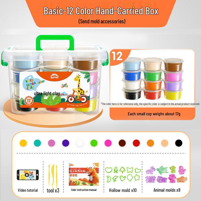 

Набор детской нетоксичной глины 24 цвета - Безопасный DIY пластилин для детского сада