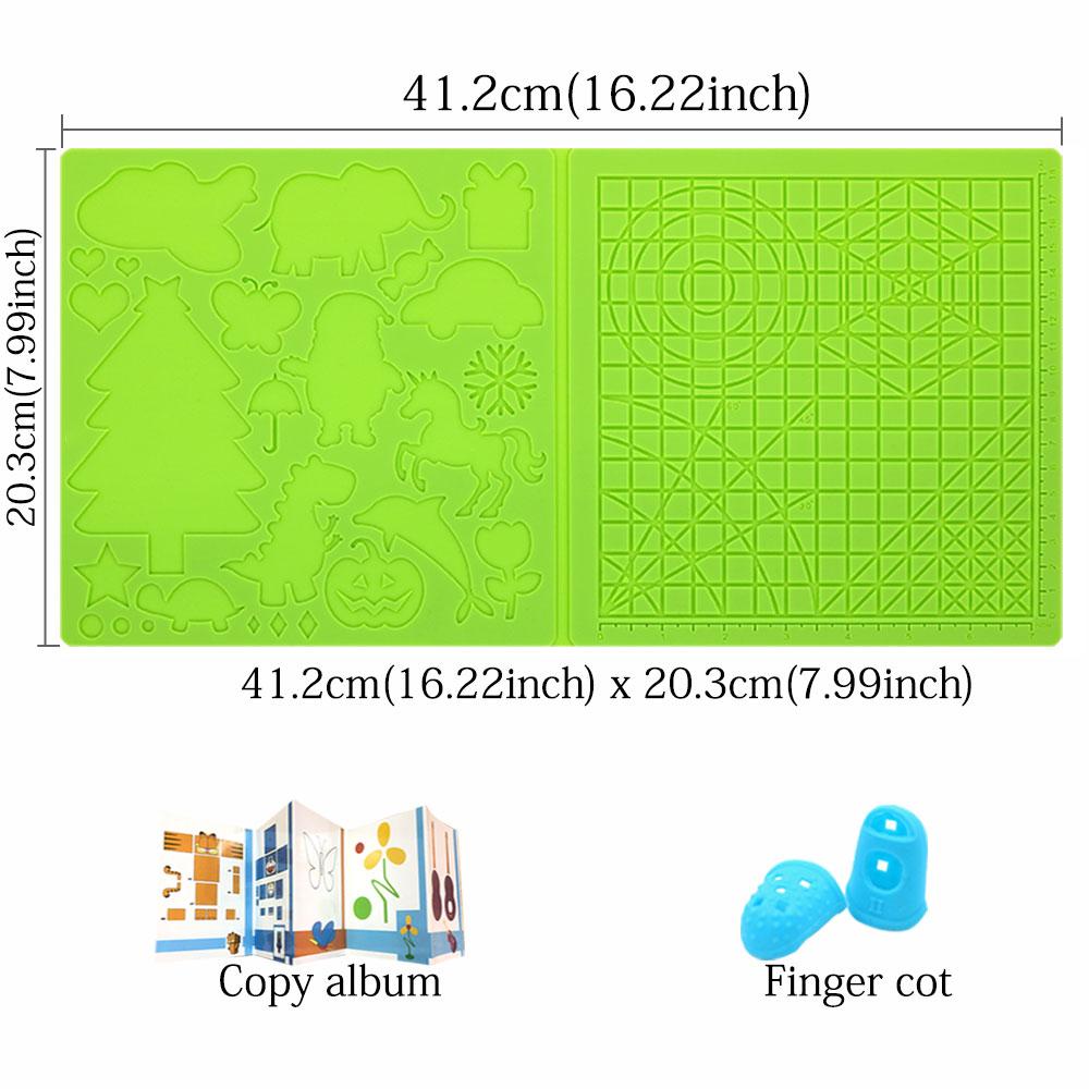 3D Printing Pen Style Mat With 2 Finger Protectors Template Drawing Implements Pad Tools ideal for Children Adults